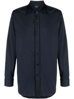 Brioni spread-collar cotton shirt - Bleu