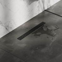 Douchegoot Brauer StanDrain 60x7 cm Zwart Vloerflens Inclusief Kunststof Sifon Verstelbare Poten