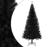 VidaXL Kunstkerstboom met standaard 210 cm pvc zwart