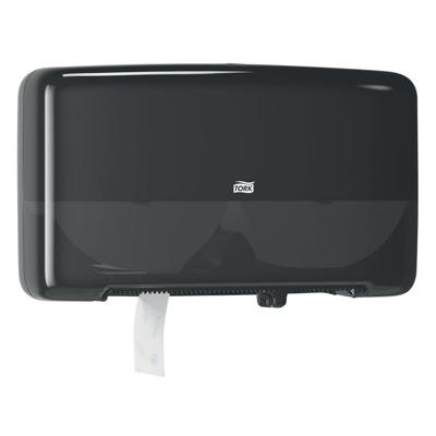Toiletpapierdispenser Tork T2 Elevation jumbo klein duo zwart 555508