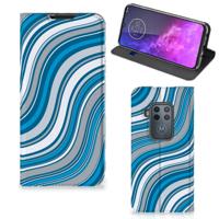 Motorola One Zoom | Hoesje met Magneet | Waves Blue