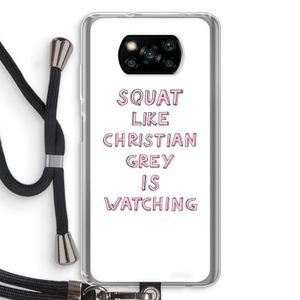Christian Grey: Xiaomi Poco X3 Pro Transparant Hoesje met koord