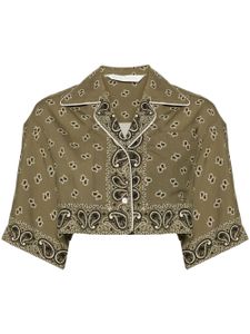 Palm Angels paisley-print cropped shirt - Vert