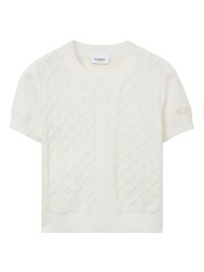 Burberry Kids haut en maille torsadée - Blanc