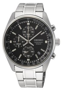 Seiko SSB379P1 Horloge Chronograaf staal zilverkleurig-zwart 41,5 mm