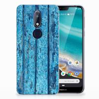 Nokia 7.1 | Bumper Hoesje | Wood Blue
