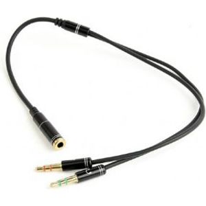 Gembird !Adapter audio stereo 3.5mm mini Jack/4PIN/ audio kabel 0,2 m 2 x 3.5mm Zwart