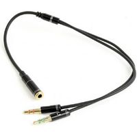 Gembird !Adapter audio stereo 3.5mm mini Jack/4PIN/ audio kabel 0,2 m 2 x 3.5mm Zwart - thumbnail