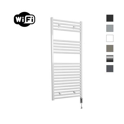 Elektrische Radiator Sanicare HWV Met Wifi 111,8x60 cm Wit 730W Met Thermostaat Chroom Rechtsonder Sanicare