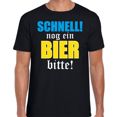 Apres-ski t-shirt wintersport nog ein bier bitte! - zwart - voor heren - verkleden