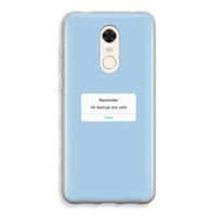 Reminder: Xiaomi Redmi 5 Transparant Hoesje Reminder: Xiaomi Redmi 5 Transparant Hoesje