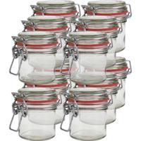 Weckpot/inmaakpot - 12x - glas - 100 ml - met beugelsluiting - transparant