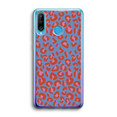 Leopard blue: Huawei P30 Lite Transparant Hoesje