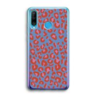 Leopard blue: Huawei P30 Lite Transparant Hoesje