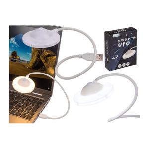 LED Leeslamp met buibare steel - wit - 33 cm - met USB poort - Ufo lampje - boek lezen verlichting