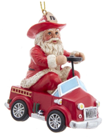 Ornament pvc brandweerkerstman h9cm - Kurt s adler