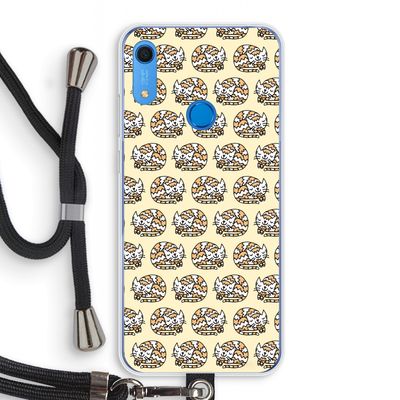 Slapende poes: Huawei Y6s Transparant Hoesje met koord