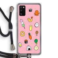 Happy bento friends: Samsung Galaxy A41 Transparant Hoesje met koord