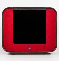 20 Vinyl LP Console Sound Leisure - Donker Eiken - Rood Speaker Doek