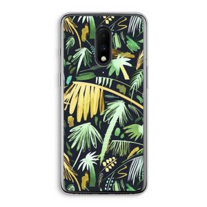 Tropical Palms Dark: OnePlus 7 Transparant Hoesje