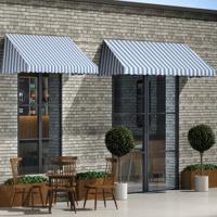 VidaXL Luifel 400x120 cm blauw en wit
