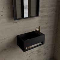 Fonteinset BWS Solid Surface Met Handdoekhouder Rechts Zwart Goud Boss & Wessing