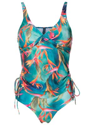 Lygia & Nanny tankini drapé à imprimé Bruma - Bleu