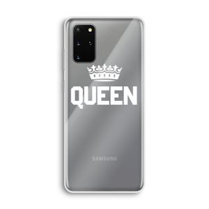 Queen zwart: Samsung Galaxy S20 Plus Transparant Hoesje