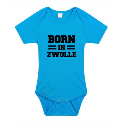 Born in Zwolle cadeau baby rompertje blauw jongens
