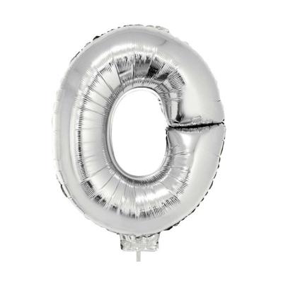 Folieballon letter O - 41 cm - zilver - feestdecoratie - versiering