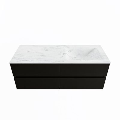 MONDIAZ VICA-DLUX 130cm badmeubel onderkast Urban 4 lades. Inbouw wastafel CLOUD rechts zonder kraangat, kleur Opalo.