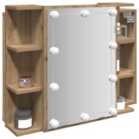 Spiegelkast met LED 70x16,5x60 cm artisanaal eikenkleur