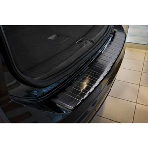 Zwart RVS Bumper beschermer passend voor Volkswagen Touran II 2015- 'Ribs' AV245017