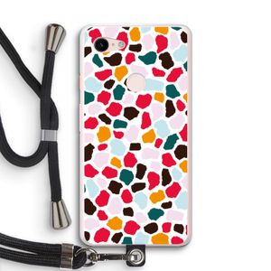 Colored Giraffe: Pixel 3 XL Transparant Hoesje met koord