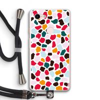 Colored Giraffe: Pixel 3 XL Transparant Hoesje met koord