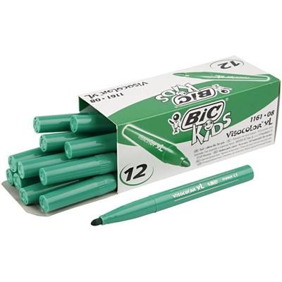 BIC visa color kleurstiften, lijndikte 3 mm, mid groen, 12 stuk/ 1 doos