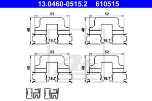 Accessoireset, schijfremblok ATE, u.a. für Abarth, Alfa Romeo, Lancia, Fiat