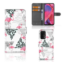 OPPO A54 5G | A74 5G | A93 5G Telefoonhoesje met Pasjes Flamingo Triangle