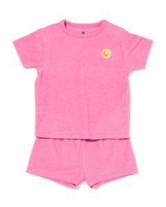 HEMA Babypyjama Badstof Gezichtje Roze (roze)