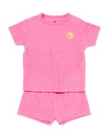 HEMA Babypyjama Badstof Gezichtje Roze (roze)