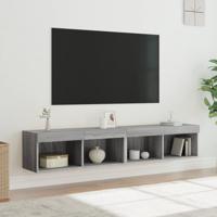 Tv-meubels met LED-verlichting 2 st 80x30x30 cm grijs sonoma