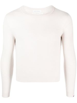 extreme cashmere pull crop à col rond - Blanc