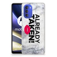 Motorola Moto G51 5G | Siliconen hoesje | met naam Already Taken White