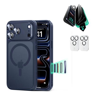iPhone 17 Pro Bundle Classic Hybrid Magnetic Case (Camera Control) and Armorite Privacy Screen Protector - Frosted Blue