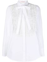Valentino Garavani chemise à plastron en dentelle - Blanc