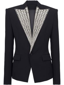 Balmain blazer en laine à ornements en cristal - Noir