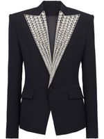 Balmain blazer en laine à ornements en cristal - Noir - thumbnail