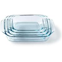 Set van 4 ovenschalen - PYREX - Glas - Rechthoekig - 27/31/35/39 cm