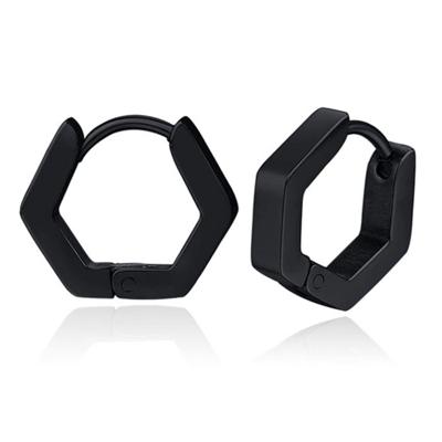 Heren Oorbellen LGT JWLS - Hexagon Zwart