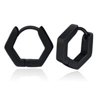 Heren Oorbellen LGT JWLS - Hexagon Zwart